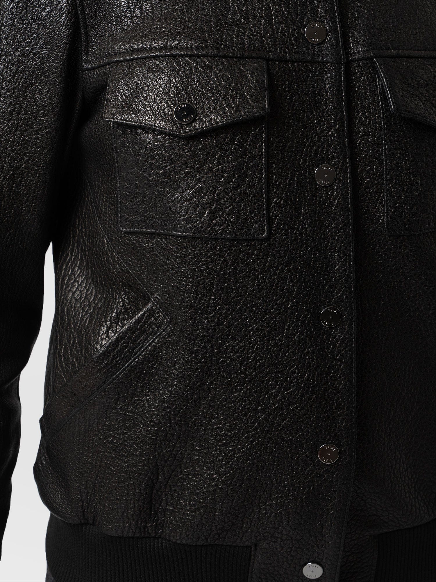 Delphi Leather Bomber Jacket Black - Women's Leather Jackets | Saint + Sofia® UK